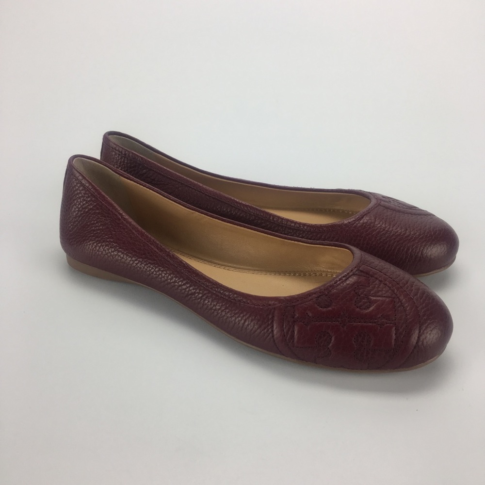 TORY BURCH Leather Quilted Logo Flats